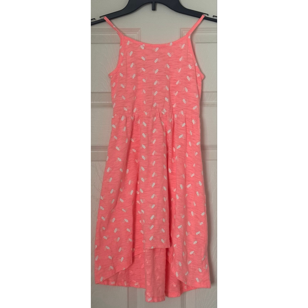 Girls Jumping Beans Pink Pineapple Casual Dress with Crochet Back Size 5